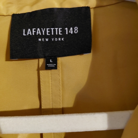 Lafayette 148 New YORK Butter Gold Yellow Crop Rain Jacket Lg - Picture 4 of 8